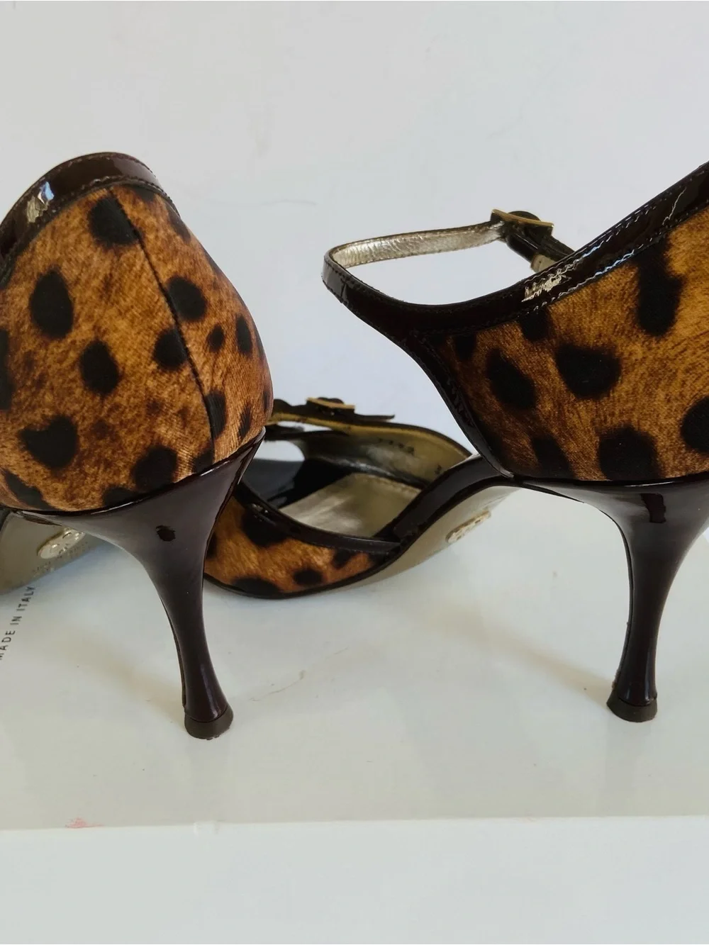 Dolce & Gabbana brown black animal print heels 37.5